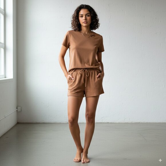 n:philanthropy Harper Top&Kelso Short Set in Caramel - Picture 1 of 12
